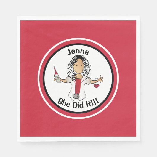 Afstuderen van de huisarts Napkins Servet (Voorkant)