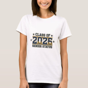 Afstuderen van de klas van 2026 met senior status t-shirt