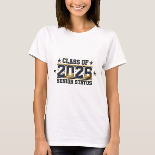 Afstuderen van de klas van 2026 met senior status t-shirt (Voorkant)