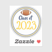 Afstuderen van de klasse Navy & Gold Football Sticker (Vel)