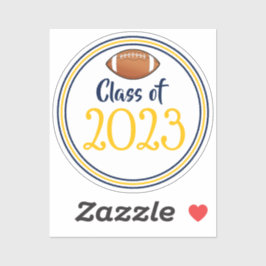 Afstuderen van de klasse Navy & Gold Football Sticker