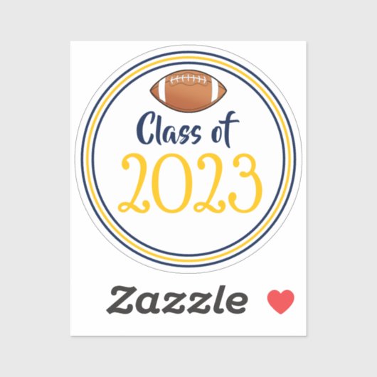 Afstuderen van de klasse Navy & Gold Football Sticker (Vel)