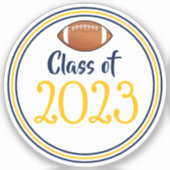 Afstuderen van de klasse Navy & Gold Football Sticker (Voorkant)