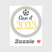 Afstuderen van de klasse Navy & Gold Soccer Sticker (Vel)