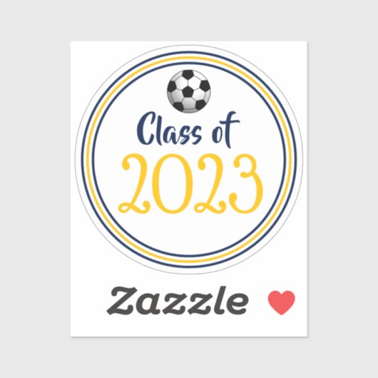 Afstuderen van de klasse Navy & Gold Soccer Sticker (Vel)
