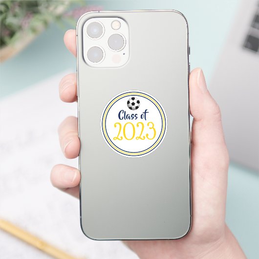Afstuderen van de klasse Navy & Gold Soccer Sticker (Telefoon)
