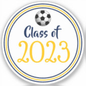 Afstuderen van de klasse Navy & Gold Soccer Sticker (Voorkant)