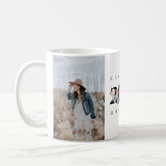 Afstuderen van de kleurrijke zomer van Floral Foto Koffiemok (Links)