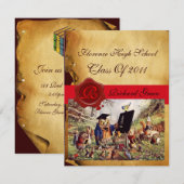 AFSTUDEREN VAN DE LEERWEG WAX SEAL MONOGRAM KAART (Voorkant / Achterkant)