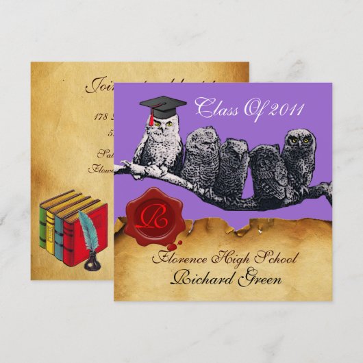 AFSTUDEREN VAN DE LEERWEG WAX SEAL MONOGRAM KAART (Voorkant / Achterkant)