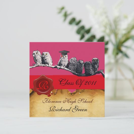 AFSTUDEREN VAN DE LEERWEG WAX SEAL MONOGRAM KAART (Staand voorkant)