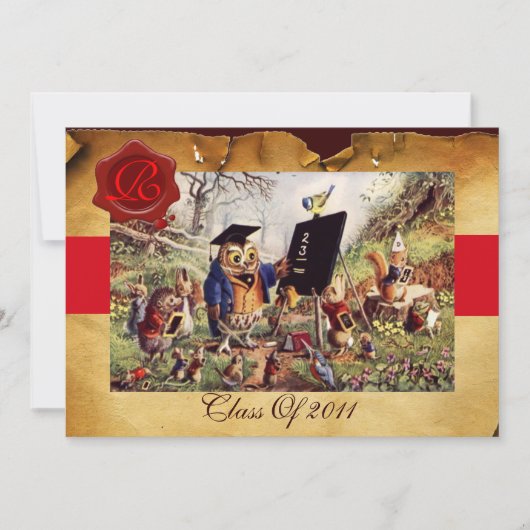 AFSTUDEREN VAN DE LEERWEG WAX SEAL MONOGRAM KAART (Voorkant)