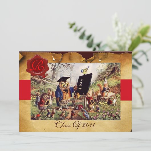 AFSTUDEREN VAN DE LEERWEG WAX SEAL MONOGRAM KAART (Staand voorkant)