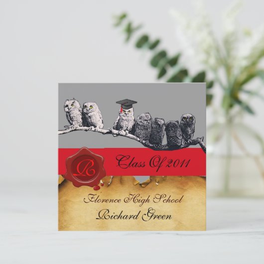 AFSTUDEREN VAN DE LEERWEG WAX SEAL MONOGRAM KAART (Staand voorkant)