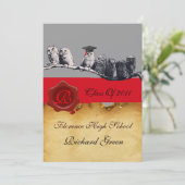AFSTUDEREN VAN DE LEERWEG WAX SEAL MONOGRAM KAART (Staand voorkant)