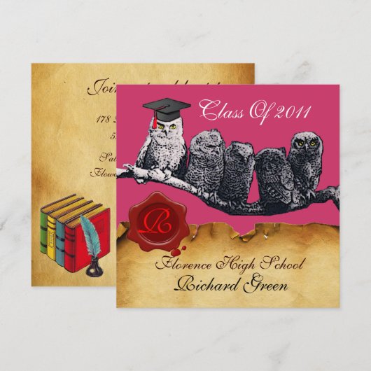 AFSTUDEREN VAN DE LEERWEG WAX SEAL MONOGRAM KAART (Voorkant / Achterkant)