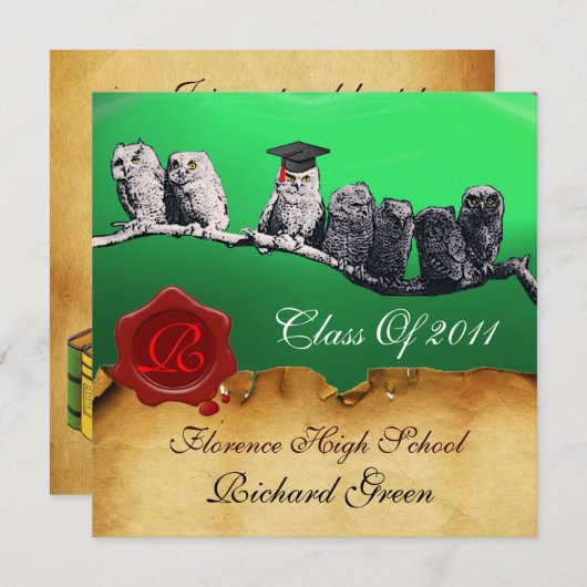 AFSTUDEREN VAN DE LEERWEG WAX SEAL MONOGRAM KAART (Voorkant / Achterkant)