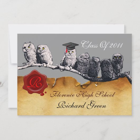 AFSTUDEREN VAN DE LEERWEG WAX SEAL MONOGRAM KAART (Voorkant)