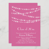 Afstuderen van de Lichten van Fuchsia Party nodigt Kaart (Voorkant / Achterkant)