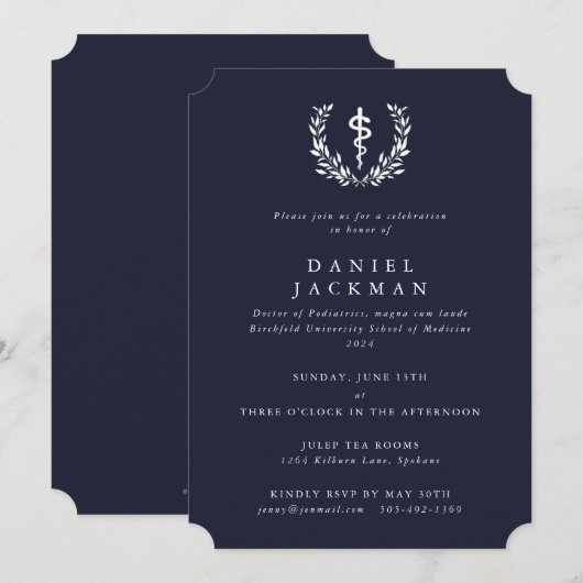 Afstuderen van de medische faculteit van de marine kaart (Voorkant / Achterkant)