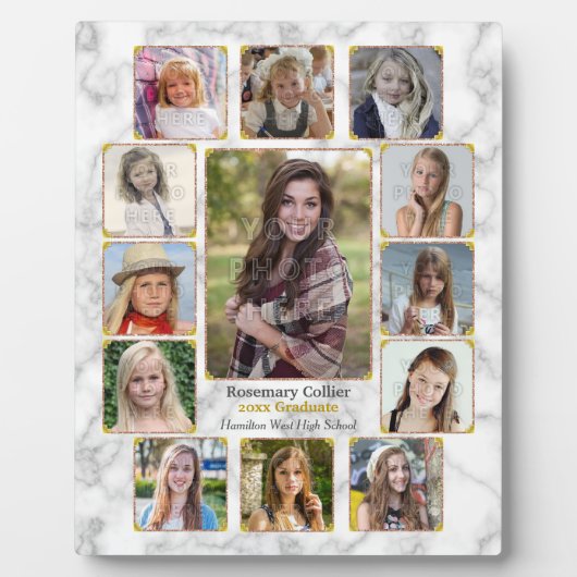 Afstuderen van de middelbare school Foto Collage W Fotoplaat (Voorkant)