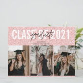 Afstuderen van de middelbare school Roze drie Foto (Staand voorkant)