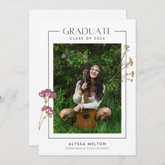 Afstuderen van de middelbare school van Wildflower (Voorkant / Achterkant)