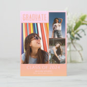 Afstuderen van de middelbare school voor meisjes aankondiging (Staand voorkant)