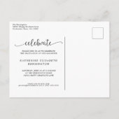 Afstuderen van de moderne Arch Black Gold Photo Aankondigingskaart (Achterkant)