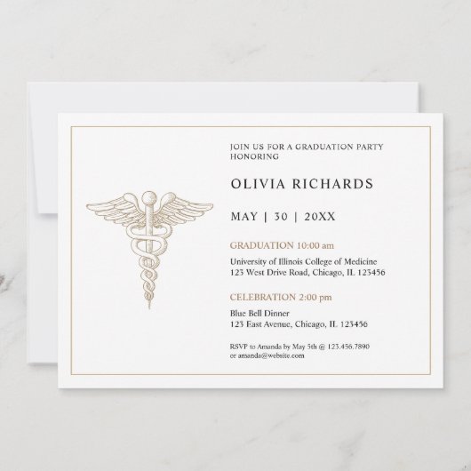 Afstuderen van de moderne medische school kaart (Achterkant)