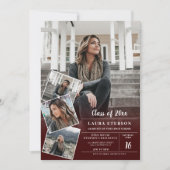 Afstuderen van de moderne rode bogundy-minimalisti kaart (Voorkant)