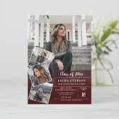 Afstuderen van de moderne rode bogundy-minimalisti kaart (Staand voorkant)