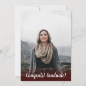 Afstuderen van de moderne rode bogundy-minimalisti kaart (Achterkant)