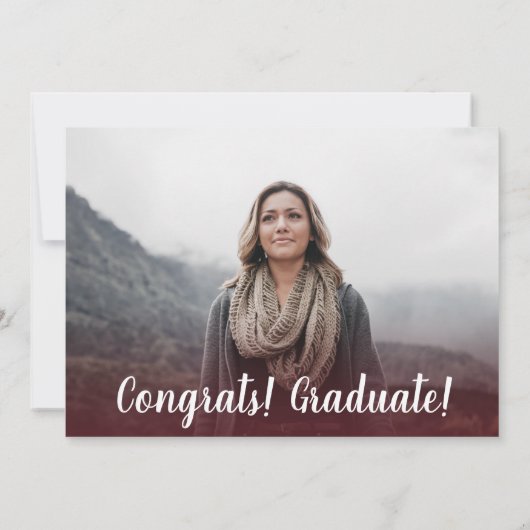 Afstuderen van de moderne rode bogundy-minimalisti kaart (Achterkant)