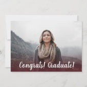 Afstuderen van de moderne rode bogundy-minimalisti kaart (Achterkant)