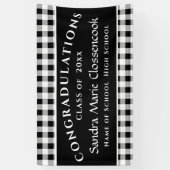 Afstuderen van de moderne School Black White Buffa Spandoek (Verticaal)