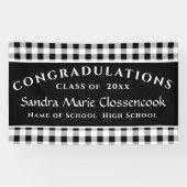 Afstuderen van de moderne School Black White Buffa Spandoek (Horizontaal)