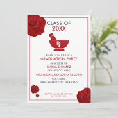 Afstuderen van de moderne witte en rode rozenapoth kaart (Staand voorkant)