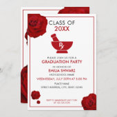 Afstuderen van de moderne witte en rode rozenapoth kaart (Voorkant / Achterkant)