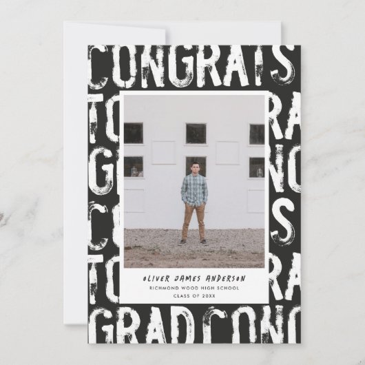 Afstuderen van de moderne zwarte en witte grijze f kaart (Voorkant)