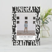 Afstuderen van de moderne zwarte en witte grijze f kaart (Staand voorkant)