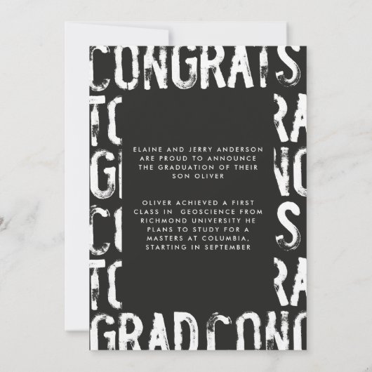 Afstuderen van de moderne zwarte en witte grijze f kaart (Achterkant)