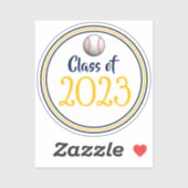 Afstuderen van de Navy & Gold Baseball-klasse Sticker (Vel)