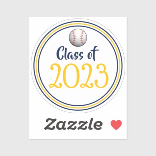 Afstuderen van de Navy & Gold Baseball-klasse Sticker (Vel)