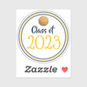 Afstuderen van de Navy & Gold Basketball-klasse Sticker (Vel)