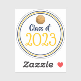 Afstuderen van de Navy & Gold Basketball-klasse Sticker