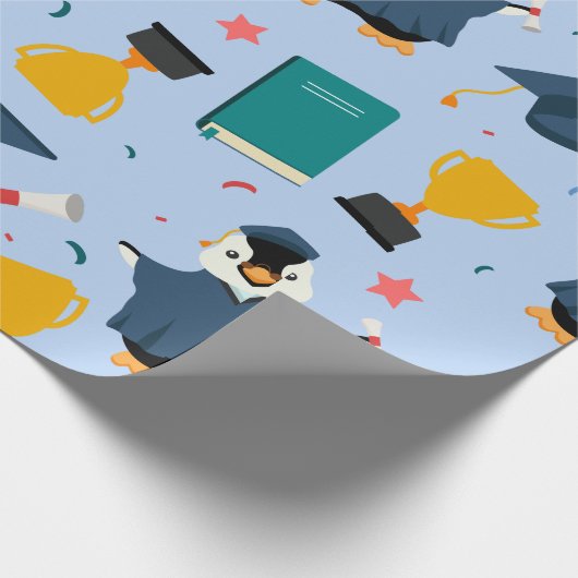 Afstuderen van de pinguïn cadeaupapier (Hoek)