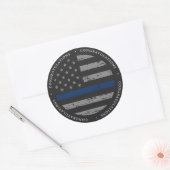Afstuderen van de politie Thin Blue Line gefelicit Ronde Sticker (Envelop)