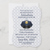 Afstuderen van de politieacademie in Navy Blue Kaart (Achterkant)