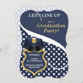 Afstuderen van de politieacademie in Navy Blue Kaart